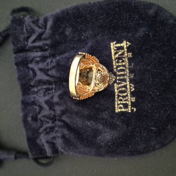 Unbranded 14k yellow gold citrine and diamond ring. - Picture 3 of 7